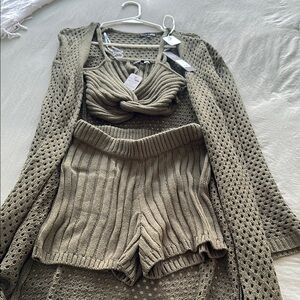 Fashion Nova Olive Knit Set